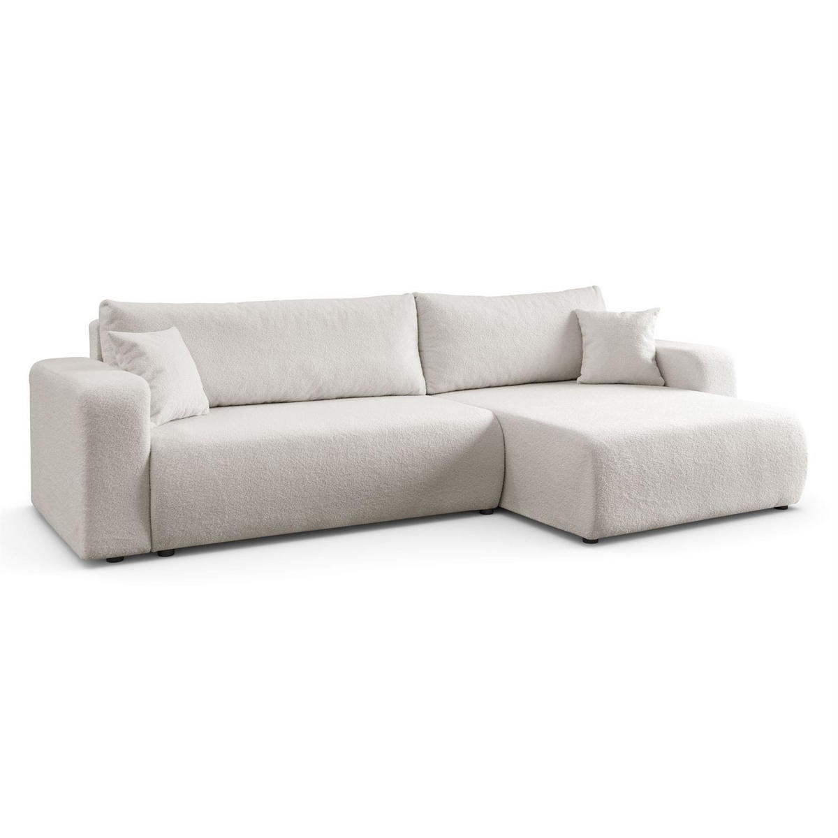 ECKSOFA VESPO XL mit Schlaffunktion und Bettzeugkasten - Ecru, Textil (267/143cm) - Lookway