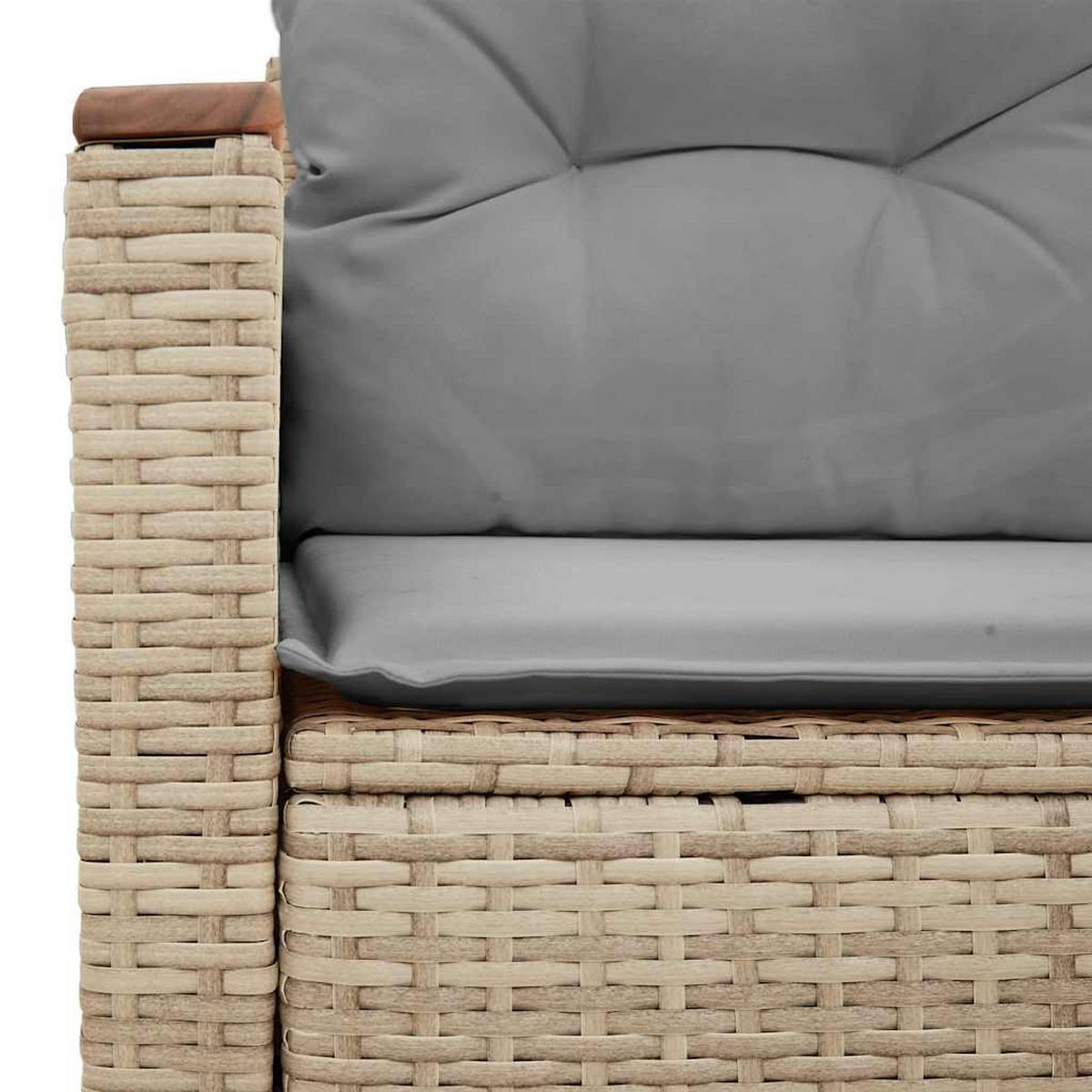 GARTENSOFA Mit Kissen 2-Sitzer Beige Poly Rattan - Beige, Kunststoff (124/69/62cm) - vidaXL