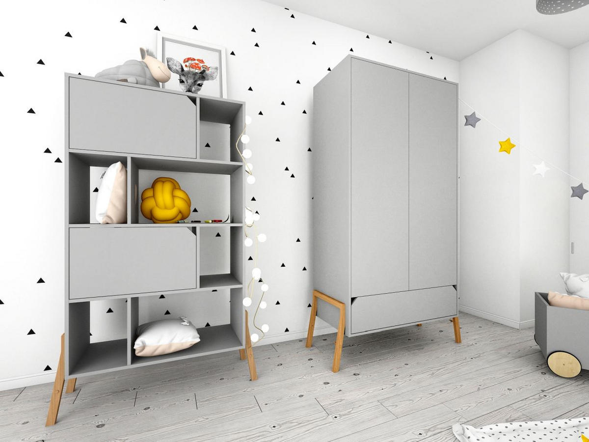 KINDERREGAL Lotta - Grau, Holzwerkstoff (103/163/39cm) - RAUMHIRSCH FURNITURE