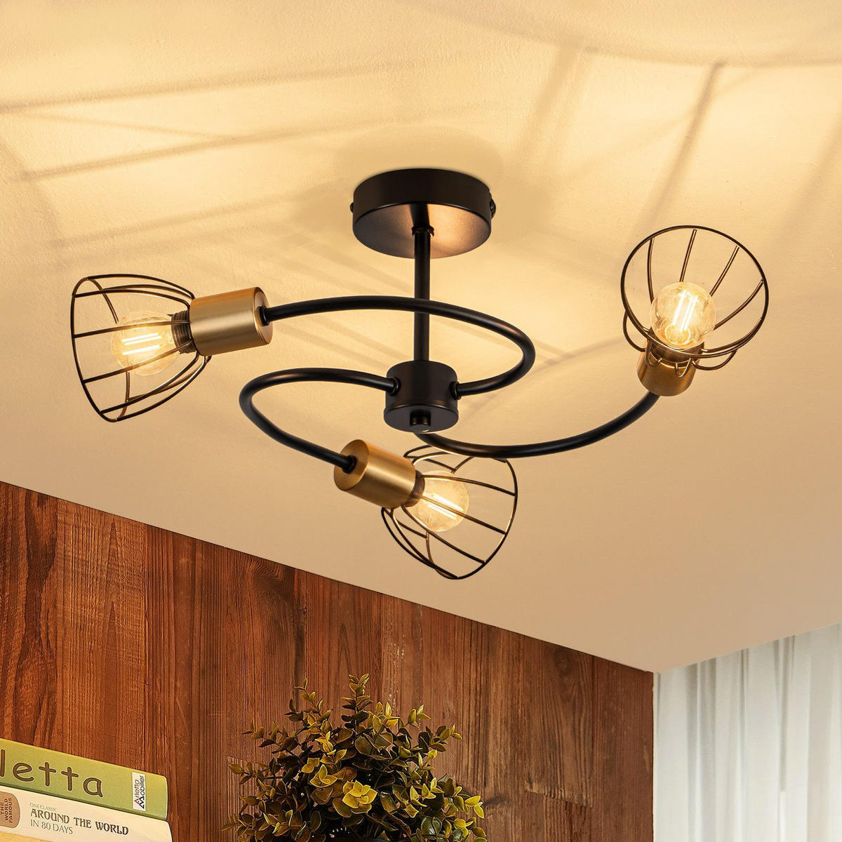 PENDELLEUCHTE CARLSON Ⅲ 55/55/26 cm - Schwarz, Metall (55/55/26cm) - Nettlife