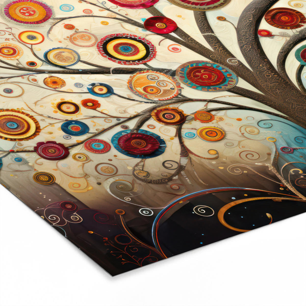 POSTER MIT RAHMEN Baum - Baum des Lebens - Farbe 80x60 cm - Braun, Papier (80/60cm) - MuchoWow