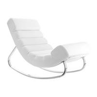 SESSEL Design Schaukelstuhl TAYLOR Weiß - Weiß, Textil (113/82/56cm) - Miliboo
