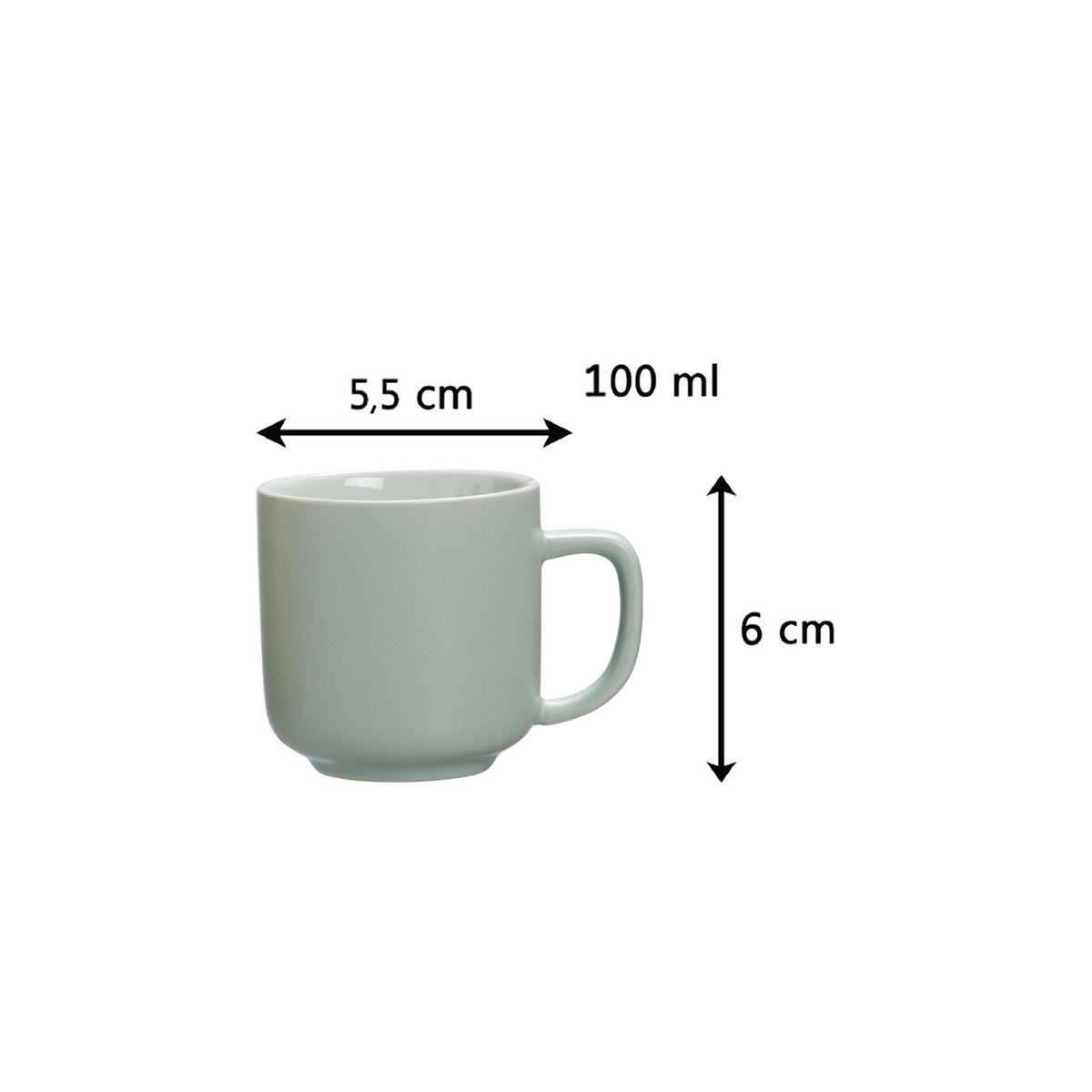 ESPRESSOTASSEN MIT UNTERTASSEN Jasper Mint 100 ml 4er Set - Mintgrün, Keramik (1/1/1cm) - Ritzenhoff Breker