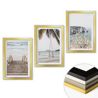 WANDBILDER 3er Set - 20x30 cm Goldrahmen - Strandtreppe aus Holz, Schaukel - Goldfarben, Kunststoff (20/30cm) - ArtPrintCave