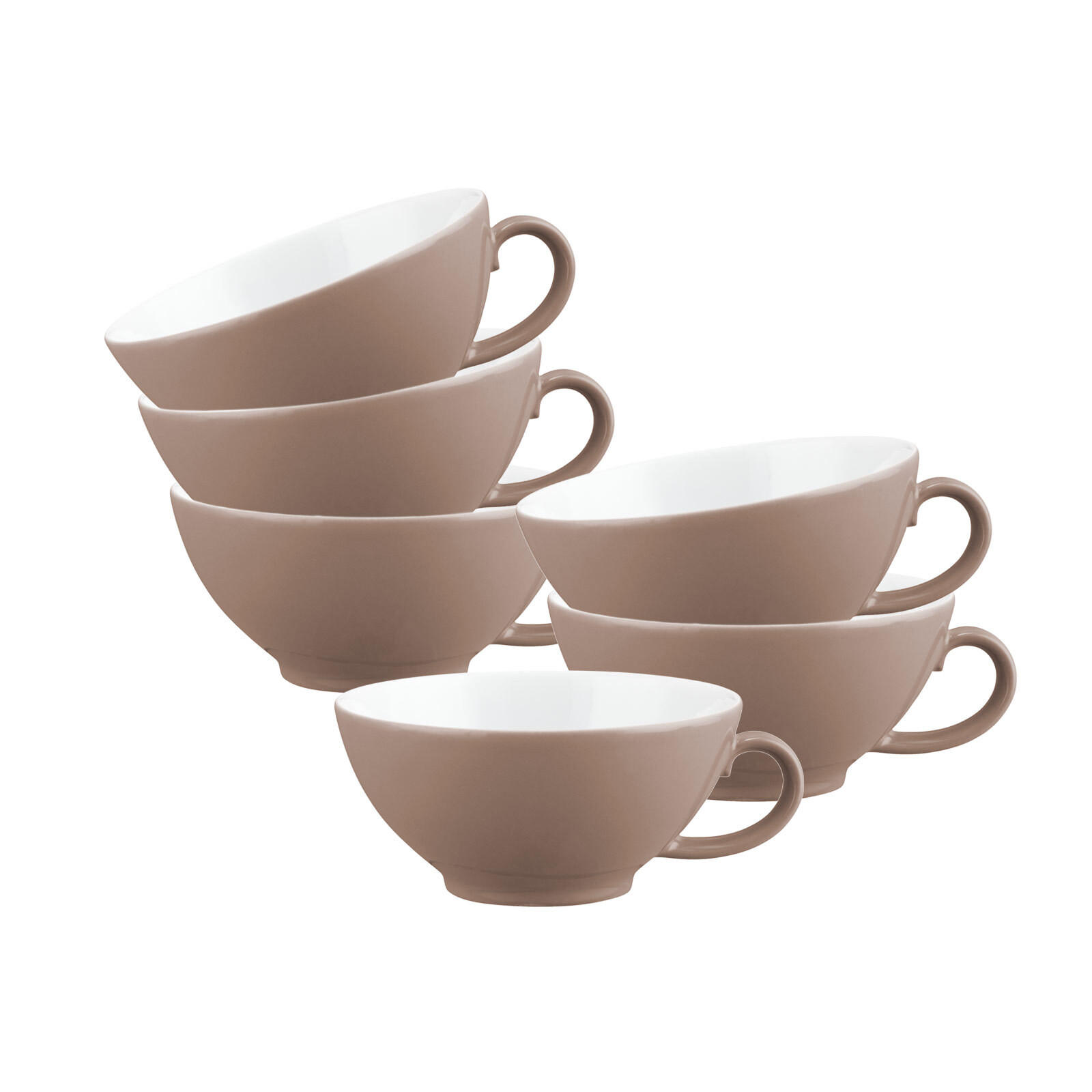 TEETASSEN Liberty Pure Colors Cocoa Brown 140 ml 6er Set - Braun, Keramik (0.14L) - Seltmann Weiden
