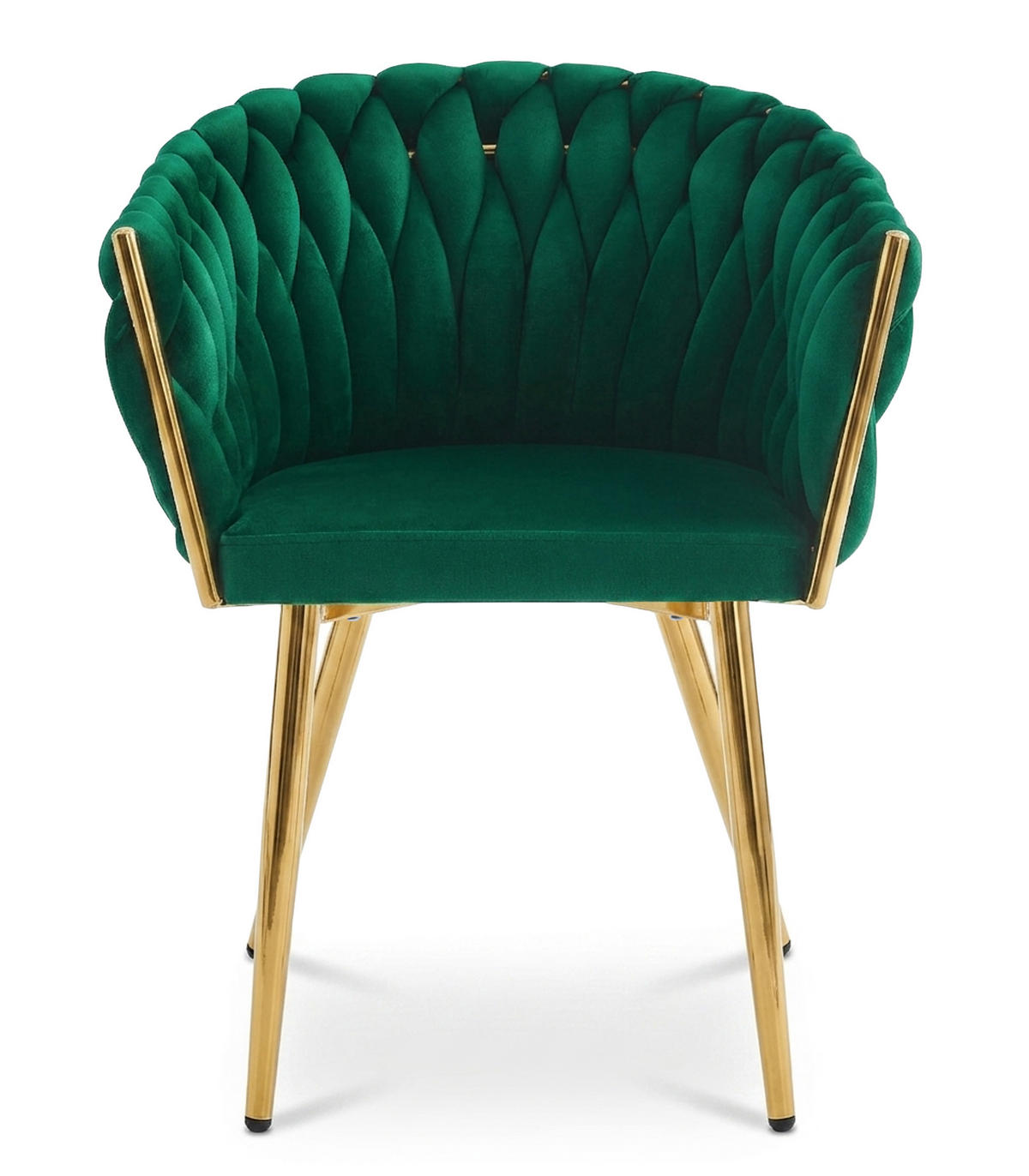 STUHL Grün 61x55 cm ORION Samt Beine Gold - Grün, Metall (61/55/55cm)