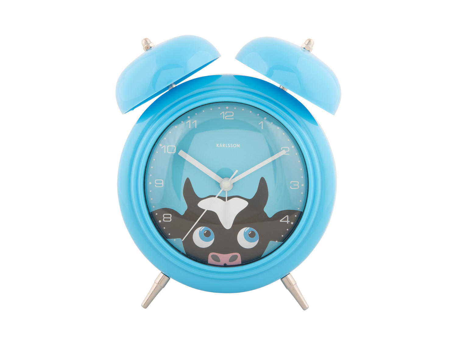 WECKER Peekaboo Cow 15.2/15.2/18.2 cm - Blau, Kunststoff (15.2/18.2/15.2cm) - Karlsson