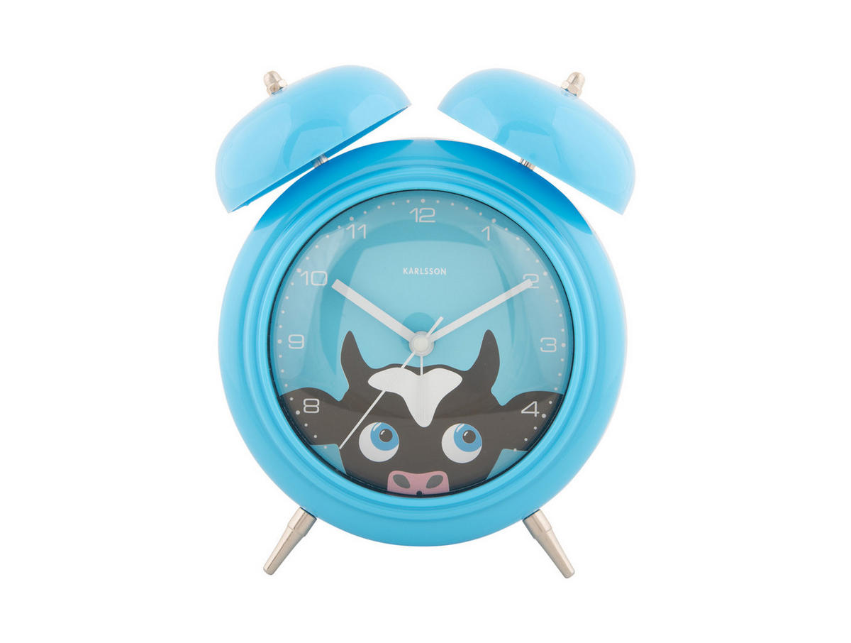 WECKER Peekaboo Cow 15.2/15.2/18.2 cm - Blau, Kunststoff (15.2/18.2/15.2cm) - Karlsson