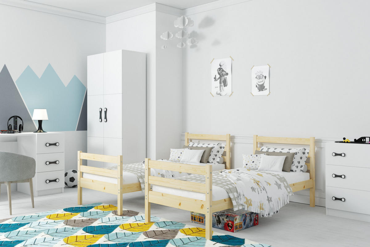 ETAGENBETT ERYK 90/190 cm aus massivem Kiefernholz, ohne Matratzen - Kiefer Milford, Holz - Interbeds