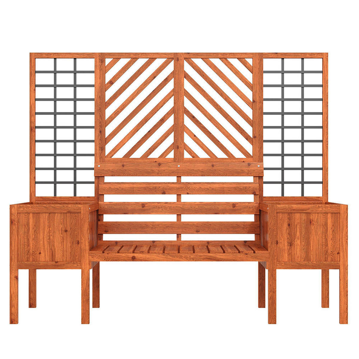 BLUMENKASTEN mit viel Platz，Braun Massivholz Tanne - Braun, Holz (42/145/170cm) - KOMHTOM