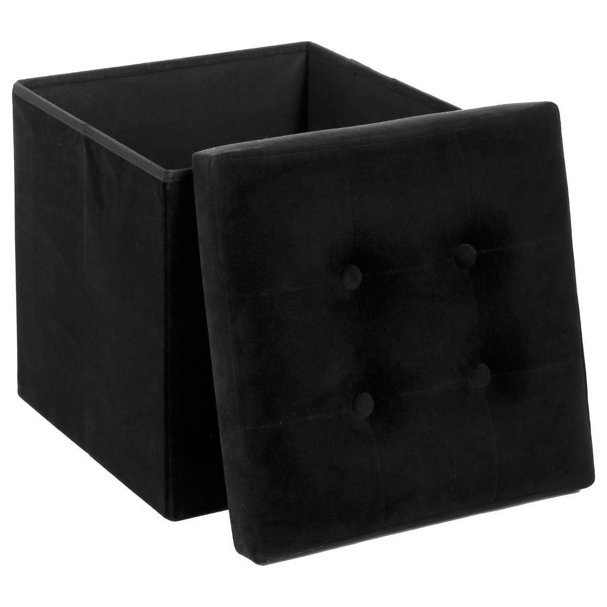 HOCKER mit Versteck 38/38/38 cm - Schwarz, Textil (38/38/38cm) - Atmosphera Createur d´interieur