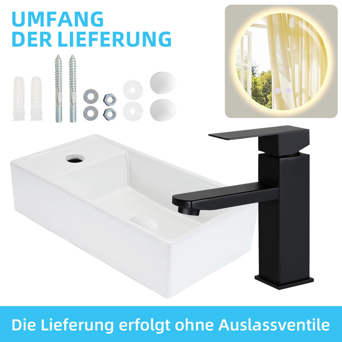 WASCHBECKEN Weiß 42/15/60 - Weiß, Keramik (42/15/60cm) - ZMH