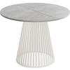 ESSTISCH Naro rund ausziehbar mit Lamellen-Metallgestell in Beige Kaschmir, Grauer Beton 120-200/120/76 cm - Kaschmir/Hellgrau, Holzwerkstoff/Metall (120/120/76cm) - WFL GROUP