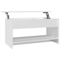 COUCHTISCH Hochglanz-Weiß 102x50x52,5 cm Holzwerkstoff - Weiß, Holzwerkstoff (102/50/52.5cm) - furnicato