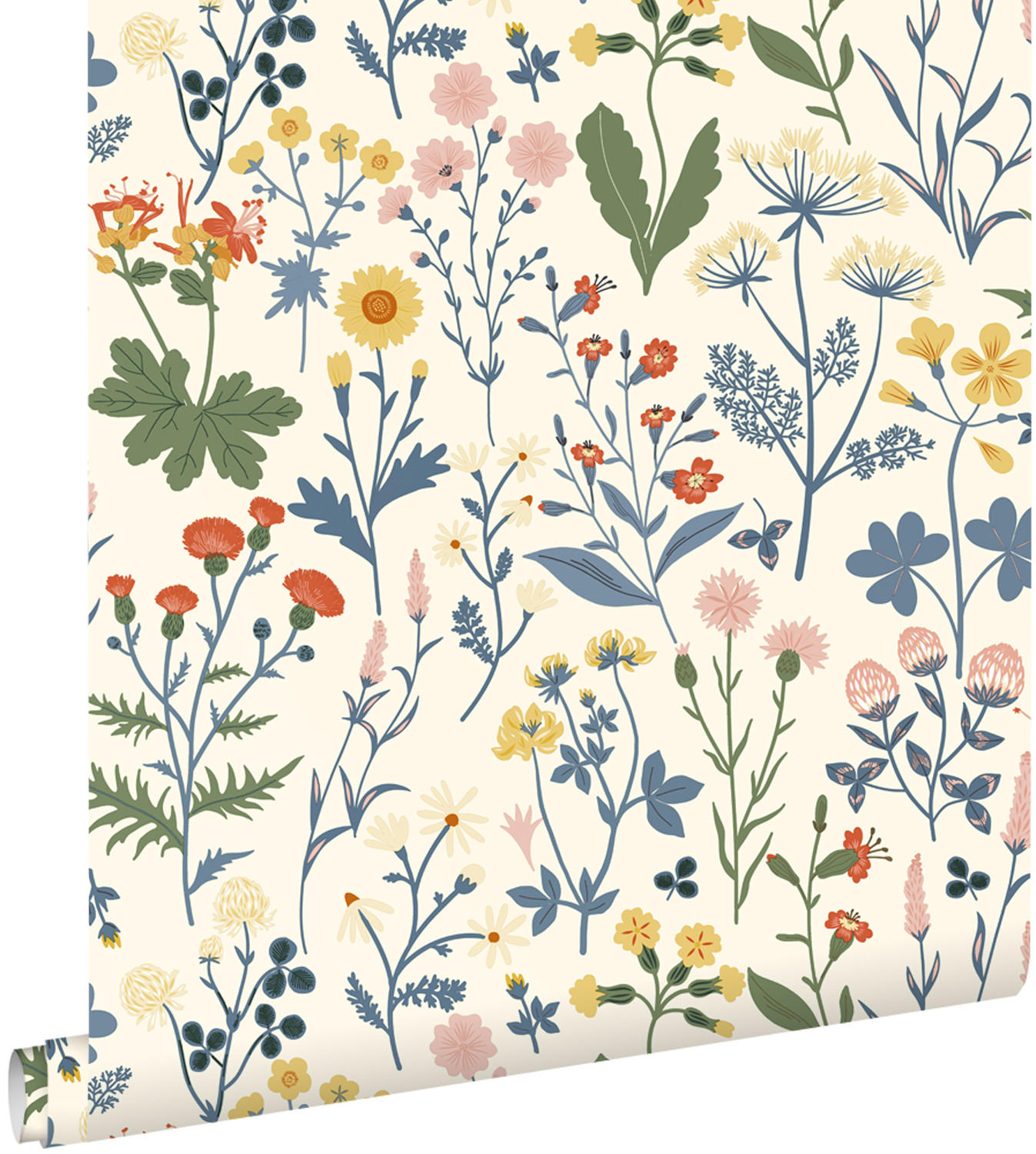 TAPETE Feldblumen 50 x 900 cm - Weiß, Papier (50/900cm) - ESTAhome