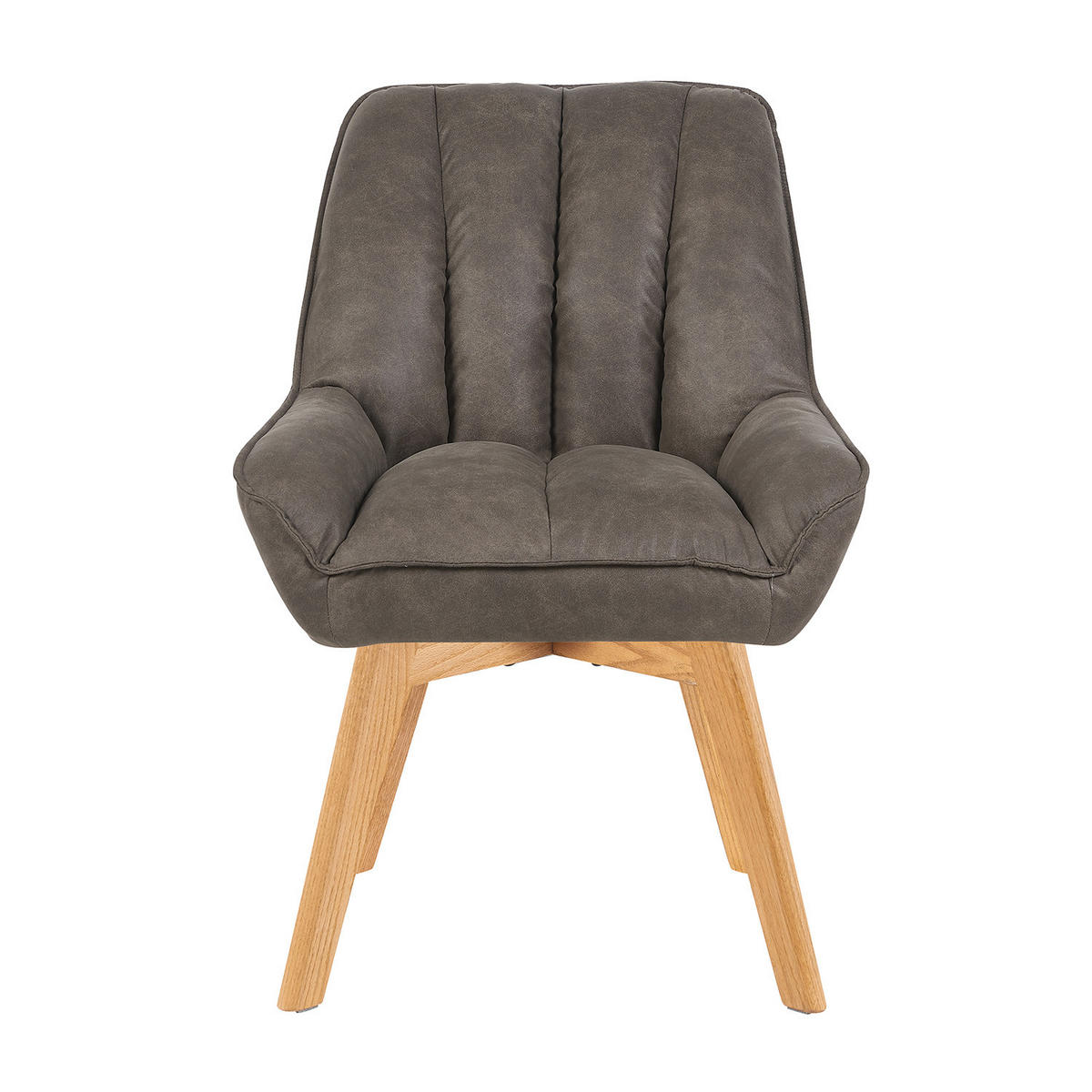 DREHSTUHL Mika-Oskar 2er-Set - Honigeiche/Taupe, Eichenholz/Holz (60/88/68cm) - DUBI Möbel