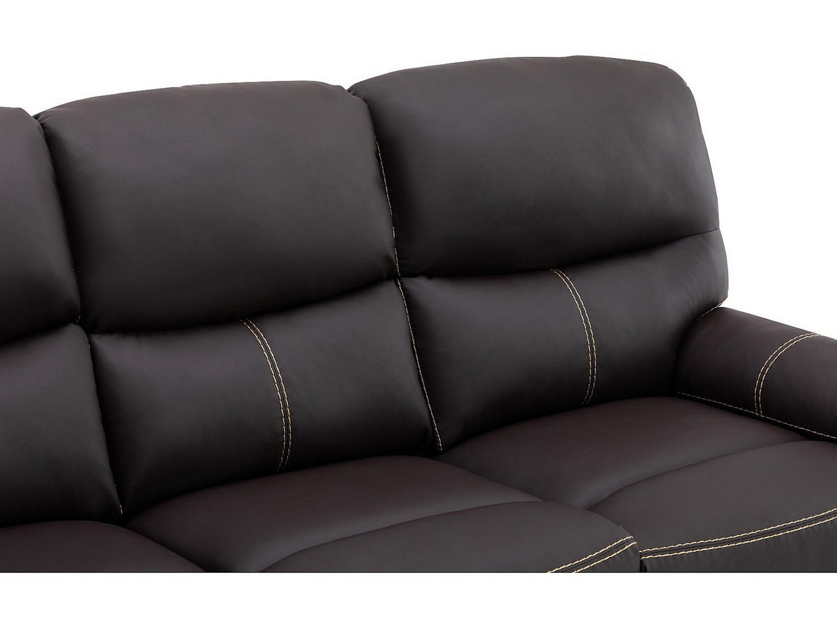 RELAXSOFA - 3 Personen - kunstleder - braun Canby - Braun, Leder (183/95/90cm) - Vente-Unique