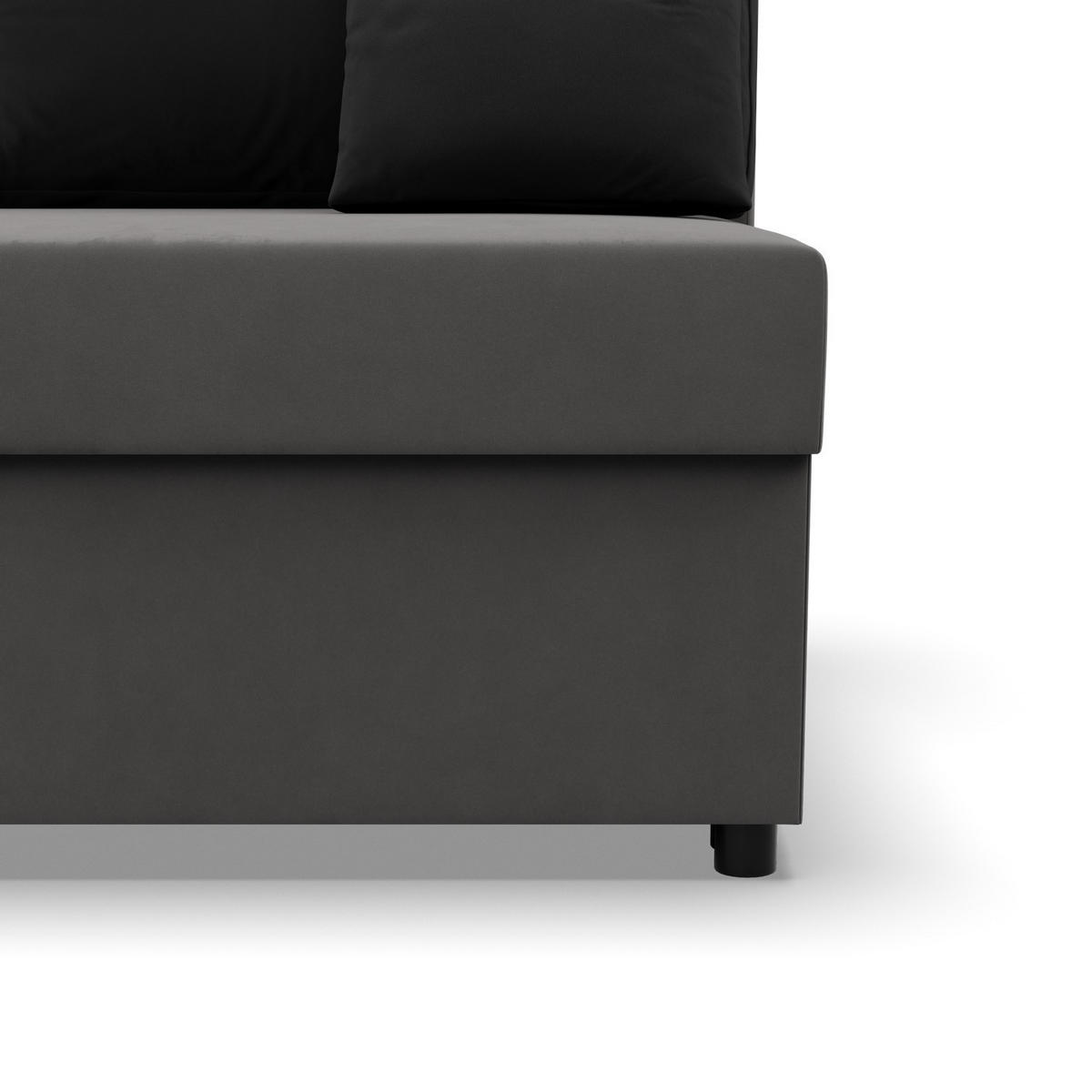 ECKSOFA MIT SCHLAFFUNKTION KEMI BONELL Grau/Schwarz - Schwarz/Grau, Textil (138/201cm) - Mebligo