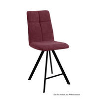 THEKENSTUHL drehbar (4er-Set) Drucill 47x109x60 Schwarz/Marsala - Brombeere/Schwarz, Kunststoff (60/109/47cm) - 58aufmkessel