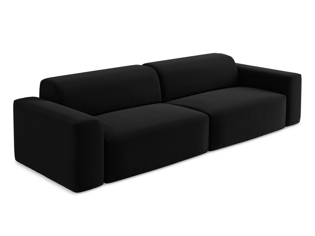 POUF Samt Stoff Beige - Creme/Schwarz, Holzwerkstoff/Kunststoff (75/41/90cm) - Makamii