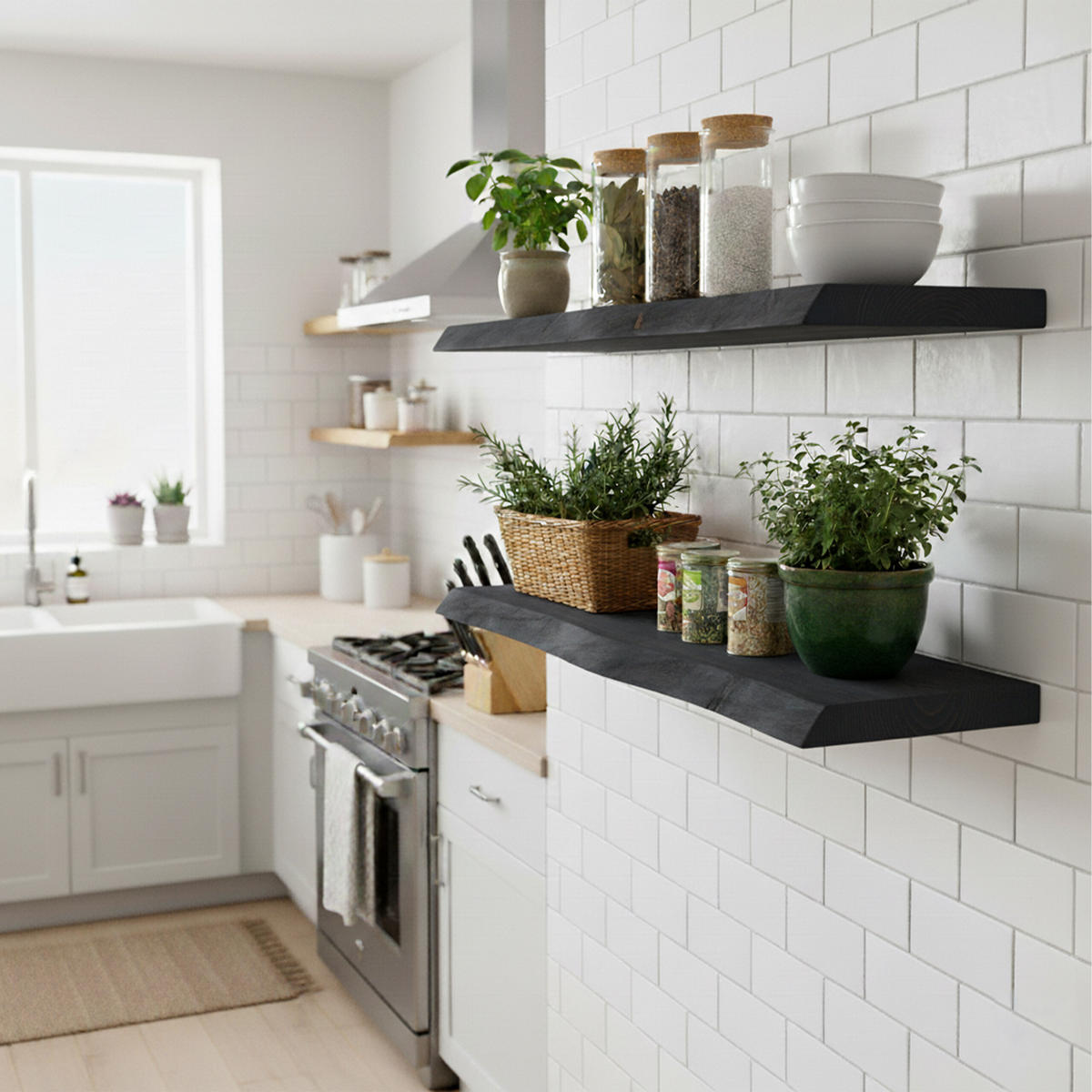 WANDREGAL - Schwarz, Holz (70/3/22cm) - Relaxdays