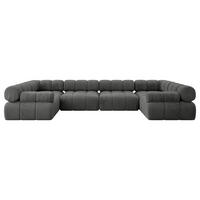 WOHNLANDSCHAFT modulares Sofa Birno-U2 - 380x190x70 cm Dunkelgrau Velours - Dunkelgrau, Holzwerkstoff/Textil (380/70/190cm) - ALTDECOR