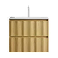WASCHTISCHKOMBI 61 cm Goldene Eiche/Weiß aus Keramik mit Soft-Close - Eichefarben, Keramik (61/51.5/39cm) - OKMYHOME