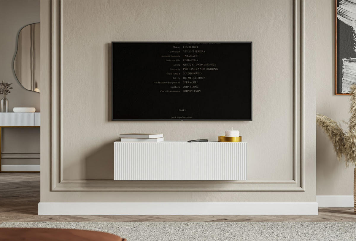 TV-LOWBOARD Veldio hängend Weiß 100/28/32 cm - Weiß, Holzwerkstoff (100.8/28.5/31.6cm) - Selsey