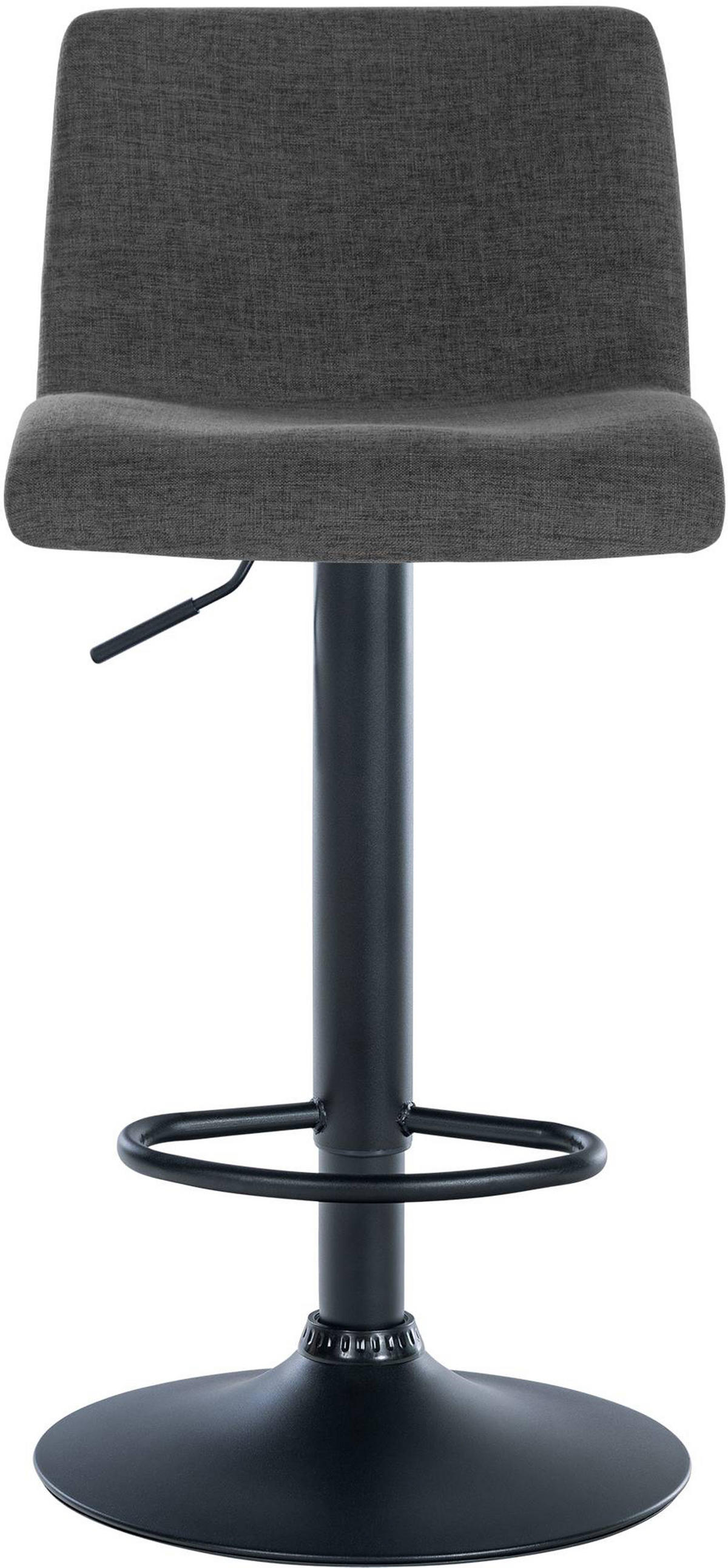 BARHOCKER 2er Set Brandon Stoff dunkelgrau - Dunkelgrau/Schwarz, Textil/Metall (39/104/36cm) - TPFLiving