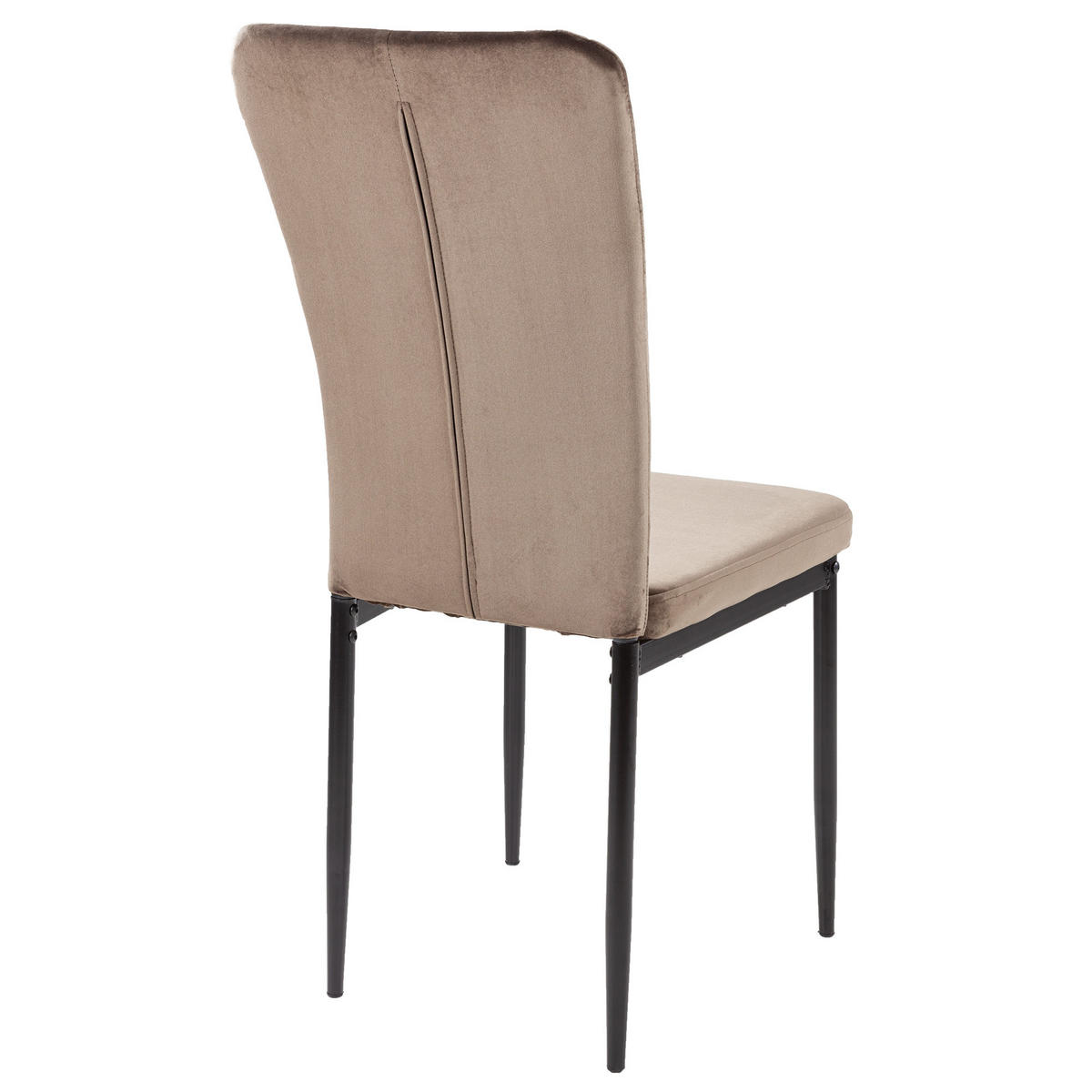 STUHL MODENA Samtbezug Metallbeine 4er Set Braun - Braun, Textil/Metall (42/96/43cm) - Albatros