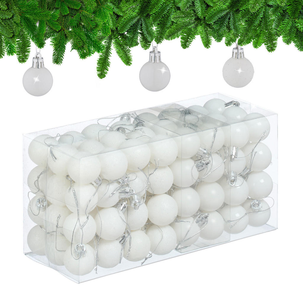 GLOBURI Alb set-96-bucăți plastic 4x3 cm