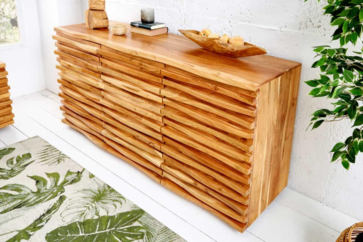 SIDEBOARD RELIEF Akazie 160cm - Braun, Holz (160/75/45cm) - riess-ambiente