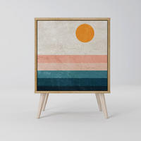 SIDEBOARD TWO HALVES, Eichefarben, 57,5x42x77,5 cm, Schräge Buchenholzfüße - Eichefarben/Buchefarben, Holzwerkstoff/Buchenholz (57.5/77.5/42cm) - SpaceRebels