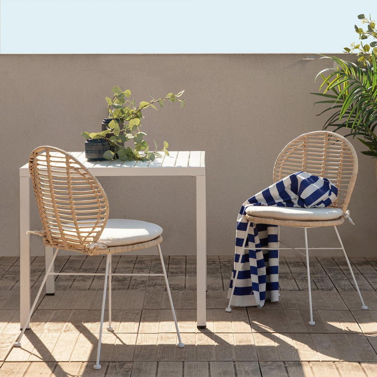 STUHL FÜR DRAUSSEN Kala Natürlich 51 cm x 89 cm - Naturfarben, Naturmaterialien (51/89/58cm) - Klast Home