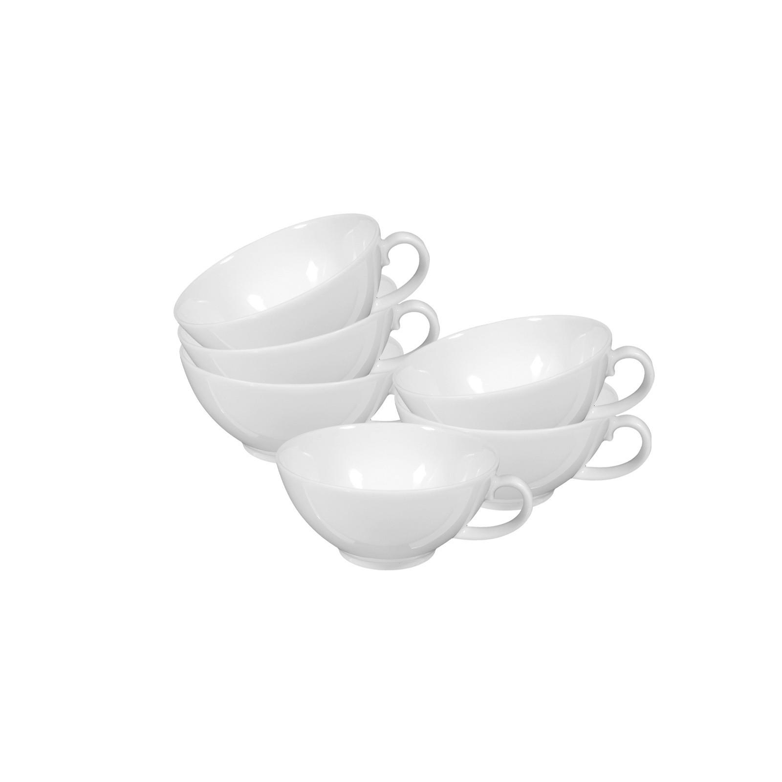 TEETASSEN Rondo/Liane weiß 0,14 l 6er Set - Weiß, Keramik (0.14L) - Seltmann Weiden