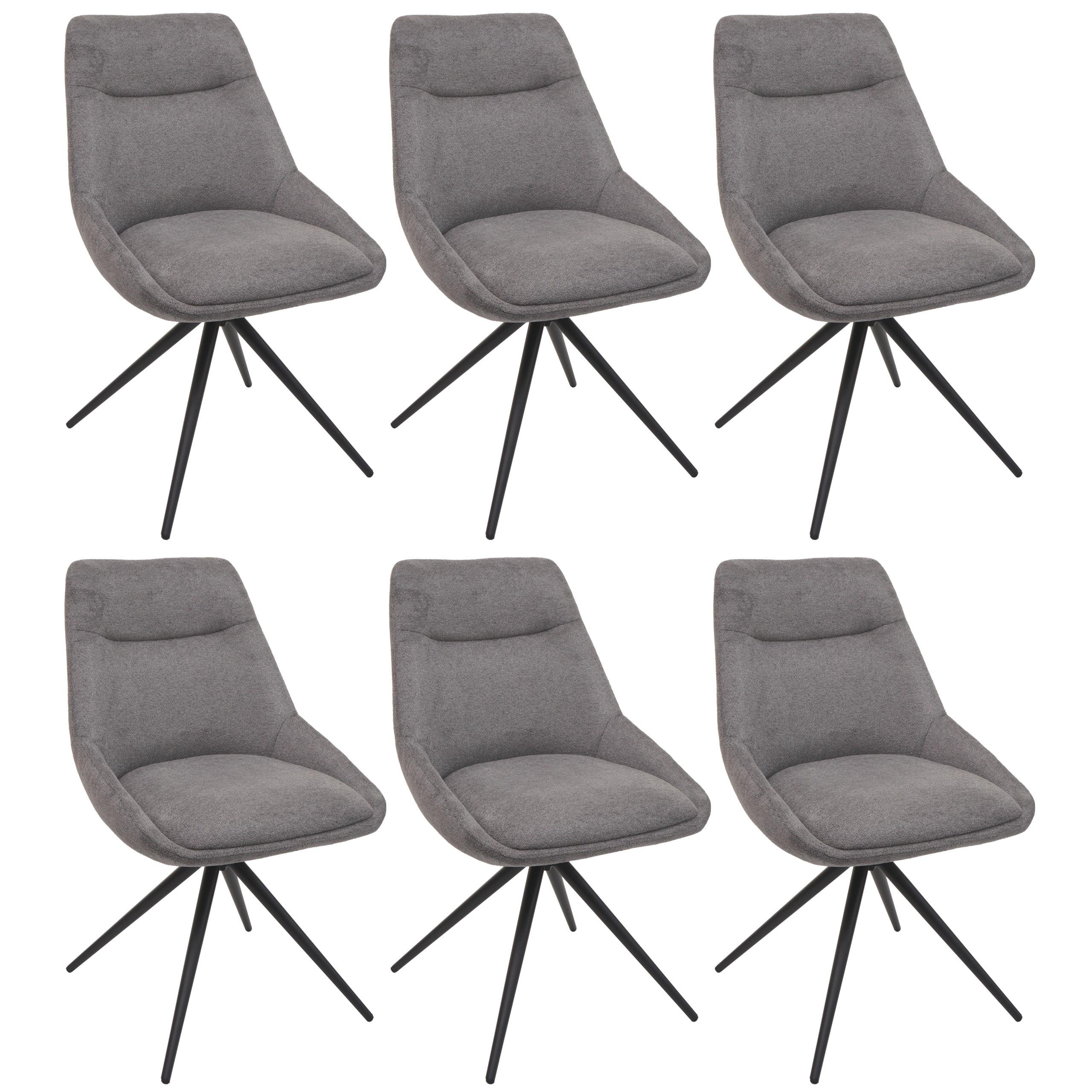 ESSZIMMERSTUHL Grau 6er-Set - Grau, Textil (51/86/60cm) - MCW