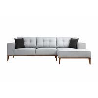ECKSOFA mit losen Rückenkissen - Walnussfarben/Hellgrau, Holz/Textil (160/288cm) - myHomelando