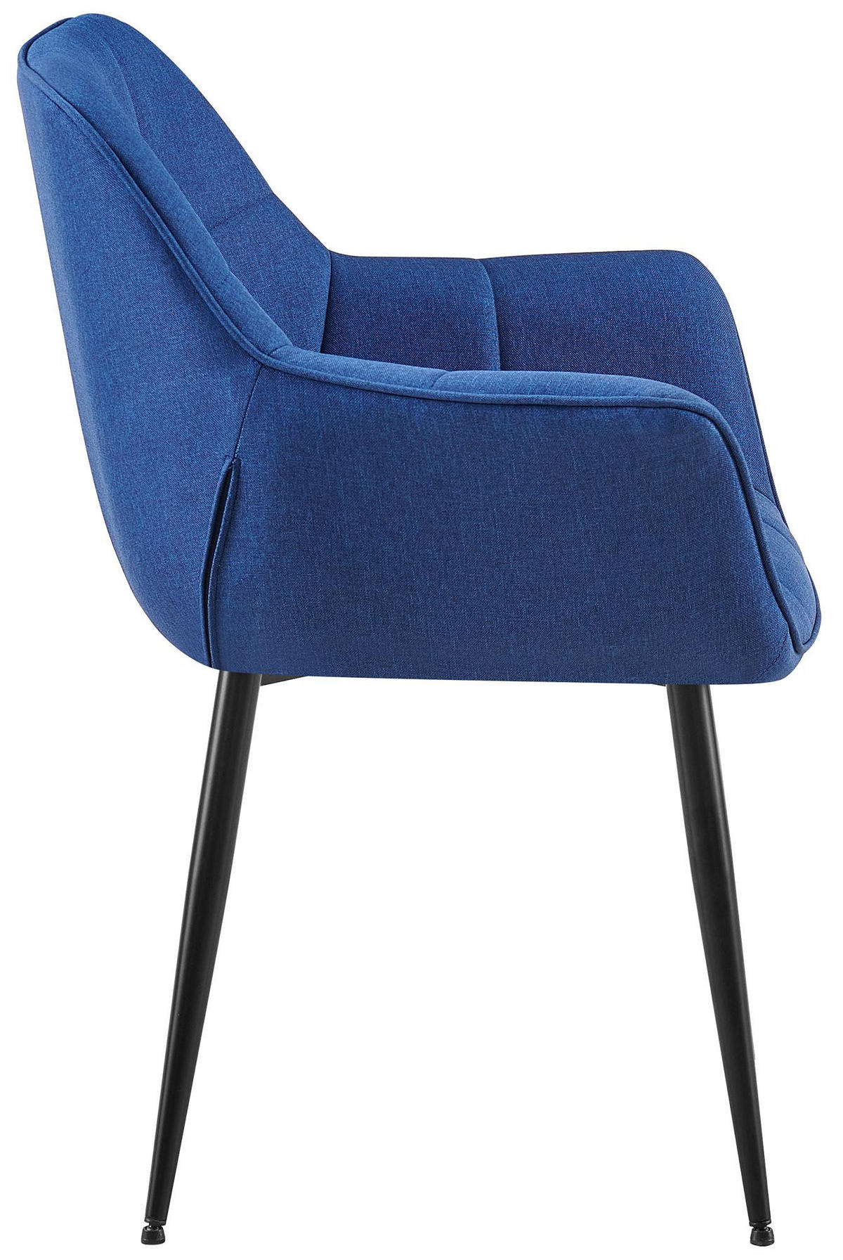 ARMLEHNENSTUHL Stoff blau - Blau/Schwarz, Textil/Metall (65/85/58cm) - CLP
