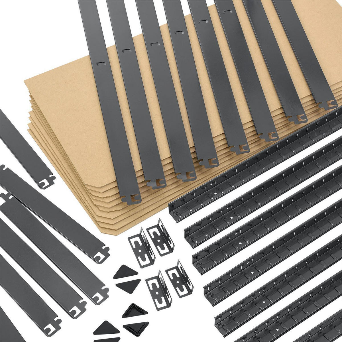 LAGERREGAL Basic grau 180x90x40 cm (8er-Set) - Grau, Metall (90/180/40cm) - Juskys