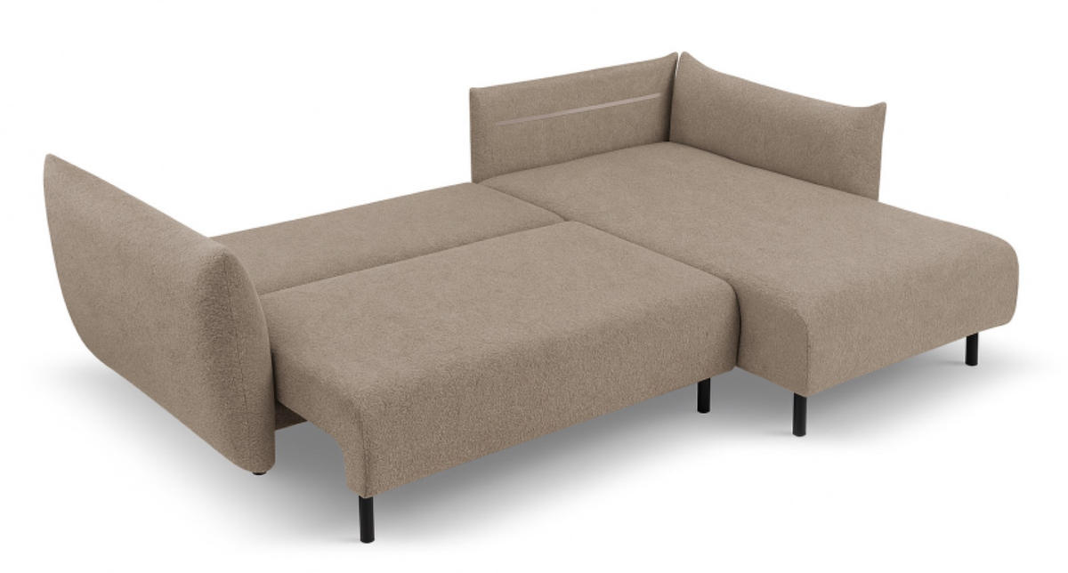 ECKSOFA Hellbraun DELI Mit Schlaffunktion Rechts - Braun, Textil (171/257cm) - Sepro Meble