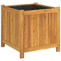PFLANZKÜBEL Mit Einlage 50/50/50 Cm Massivholz Akazie - Braun, Holz (50/50/50cm) - vidaXL