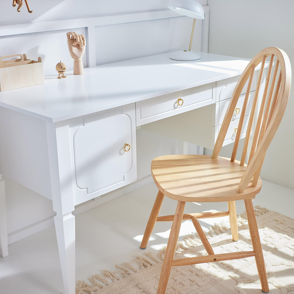 PSACÍ STŮL Royal Bílá - bílá, kompozitní dřevo (60/132/78cm) - Petits-meubles