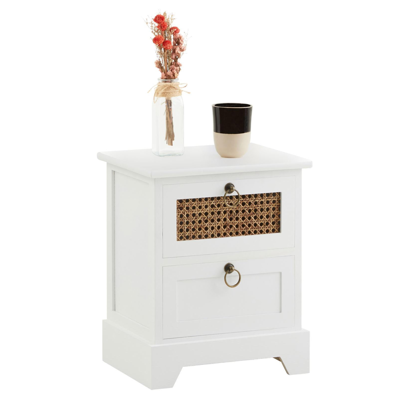 NACHTTISCH PADMA - Weiß, Holz (35/43/29cm) - CARO-Möbel