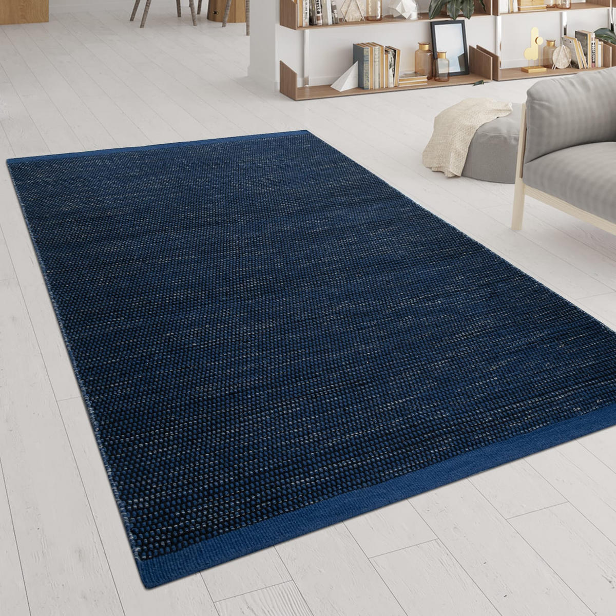 NATURFASERTEPPICH 120/170 cm Kasko 300 - Blau, Textil (120/170cm) - Paco Home
