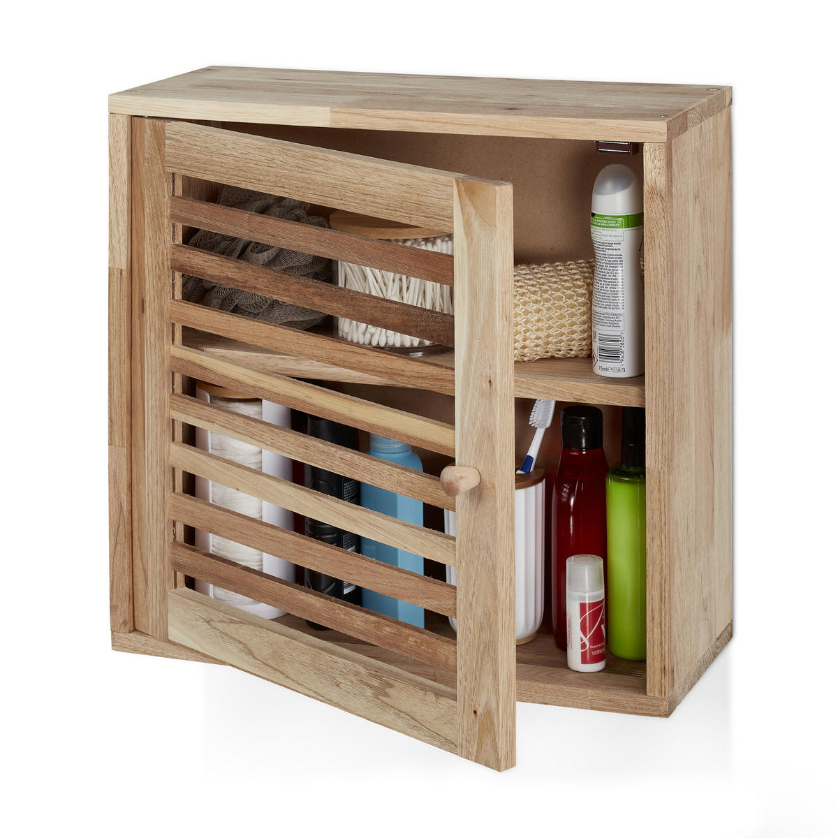 WANDSCHRANK - Hellbraun, Holz (42/42/18cm) - Relaxdays