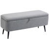 SITZBANK, Polsterbank mit Stauraum, Leinenoptik für Wohnzimmer, 101x38,5x44,5 cm - Grau, Kunststoff (38.5/44.5/101cm) - HOMCOM