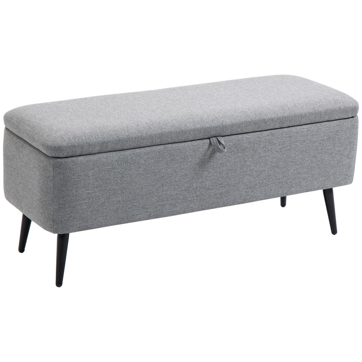 SITZBANK, Polsterbank mit Stauraum, Leinenoptik für Wohnzimmer, 101x38,5x44,5 cm - Grau, Kunststoff (38.5/44.5/101cm) - HOMCOM
