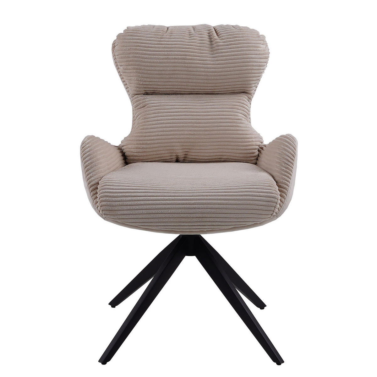 ARMLEHNENSTUHL - 2er-Set - Beige, Textil/Metall (58/88/68cm) - home24