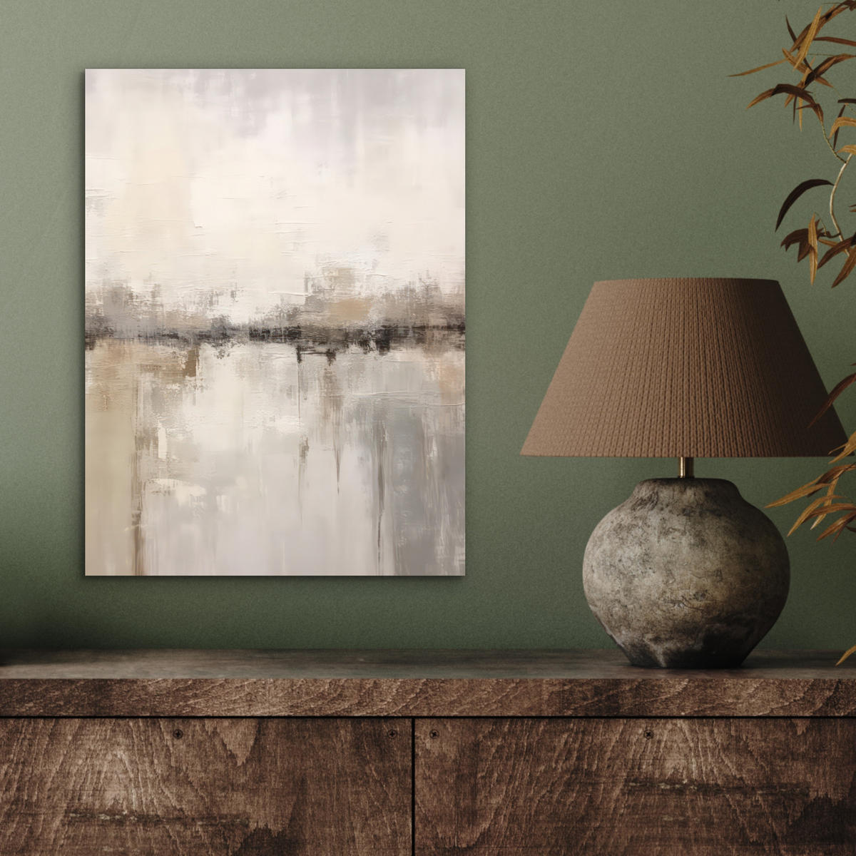 KOVOVÝ OBRAZ Moderné umenie - Abstraktné - Béžové 30x40 cm - béžová, kov (30/40cm) - MuchoWow