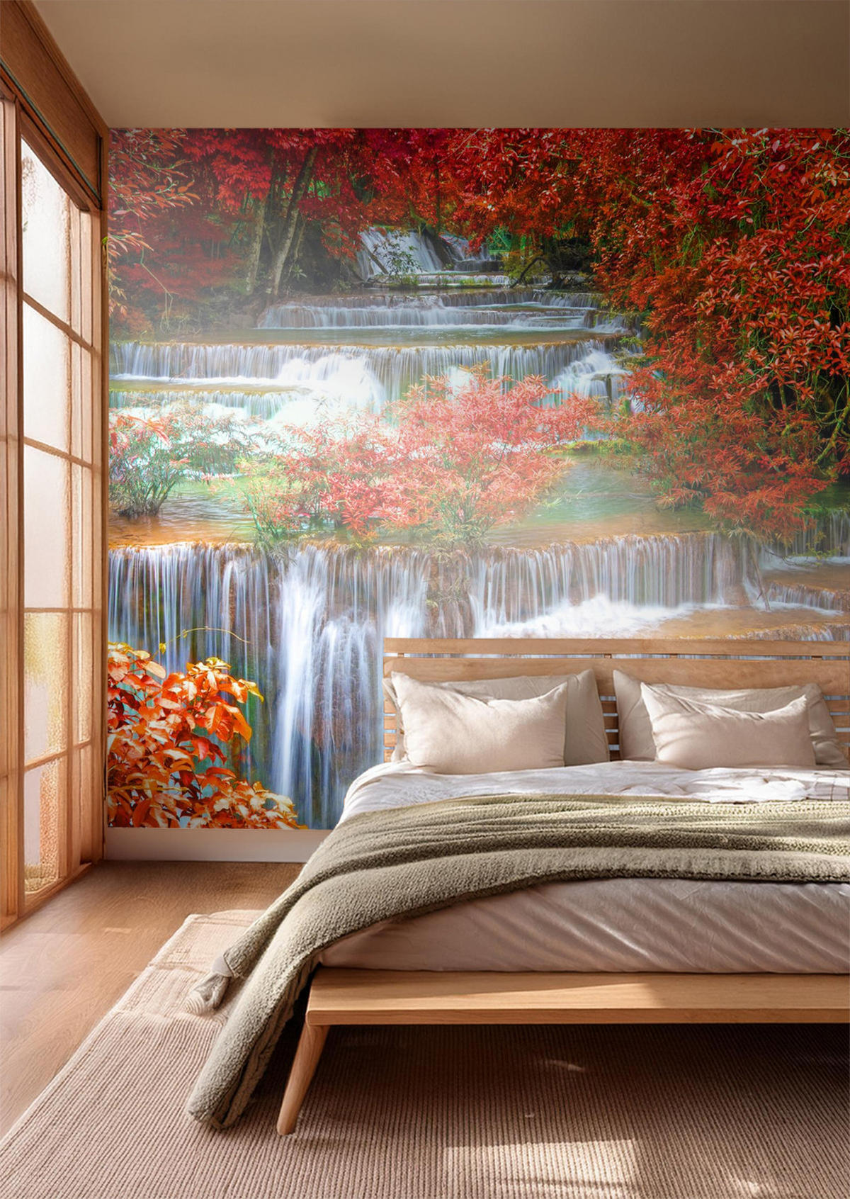 FOTOTAPETE Wasserfall 375 x 270 cm - Rot, Papier (375/270cm) - Sanders & Sanders